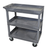 utility carts, trucks and ladders: Luxor - Gray 3 Tub Cart W/ SP5 Casters
