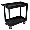 Janitorial Carts, Trucks, and Utility Carts: Luxor - Black 2 Tub Cart W/ SP5 Casters