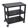 Janitorial Carts, Trucks, and Utility Carts: Luxor - 18x32 Cart 3 Flat Shelves