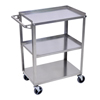 Janitorial Carts, Trucks, and Utility Carts: Luxor - Stainless Steel Utility 3-Shelf Cart