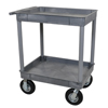 Janitorial Carts, Trucks, and Utility Carts: Luxor - Gray 2 Tub Cart W/ P8 Casters