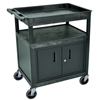 utility carts, trucks and ladders: Luxor - 3-Shelf Tub Cart with Locking Cabinet
