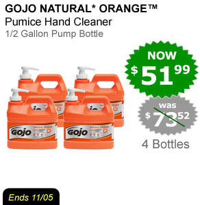 GOJO NATURAL ORANGE Pumice Hand Cleaner - 1/2 Gallon