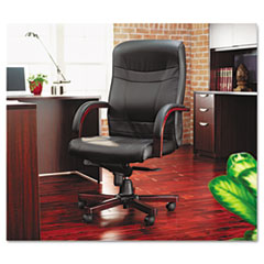 ALEMA41LS10M - Alera® Madaris Series High-Back Swivel/Tilt Leather Chair with Wood Trim
