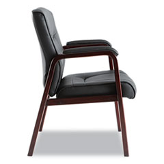 ALEMA43ALS10M - Alera® Madaris Series Leather Guest Chair with Wood Trim Legs