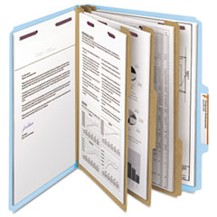SMD14094 - Smead® Colored Pressboard 8-Section Top Tab Classification Folders with SafeSHIELD™ Coated Fastener
