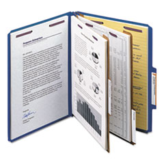 SMD14032 - Smead® 6-Section Colored Pressboard Top Tab Classification Folders with SafeSHIELD™ Coated Fastener