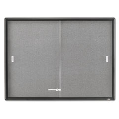 QRT2364S - Quartet® Enclosed Indoor Cork & Fabric Bulletin Board with Sliding Glass Doors