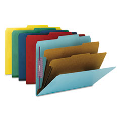 SMD14025 - Smead® 6-Section Colored Pressboard Top Tab Classification Folders with SafeSHIELD™ Coated Fastener