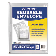 CLI48117 - C-Line® Letter Size Zip N Go™ Reusable Envelope with Outer Pocket