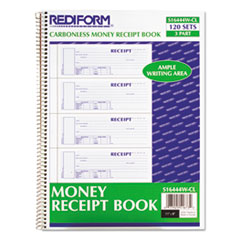 REDS16444WCL - Rediform® Spiralbound Unnumbered Money Receipt Book