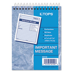 TOP4010 - TOPS® Telephone Message Book with Fax/Mobile Section