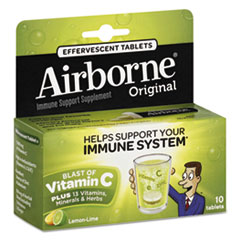 ABN30006 - Airborne® Immune Support Effervescent Tablet, Lemon/Lime, 10/Box