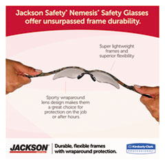 KCC25688 - KleenGuard V30 Nemesis Safety Glasses, Black Frame, Smoke Lens