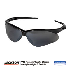 KCC25688 - KleenGuard V30 Nemesis Safety Glasses, Black Frame, Smoke Lens
