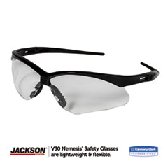 KCC25676 - KleenGuard Nemesis Safety Glasses, Black Frame, Clear Lens