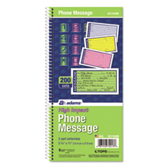 ABFSC1153RB - Adams® Wirebound Telephone Message Book