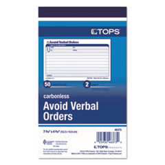 TOP46373 - TOPS® Avoid Verbal Orders Manifold Book