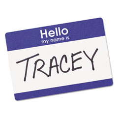 AVE5141 - Avery® Blue Border Hello Removable Adhesive Print or Write Name Badge Labels
