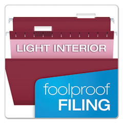 PFX415215BUR - Pendaflex® Colored Reinforced Hanging File Folders