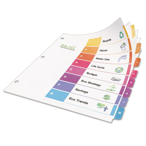 Avery EcoFriendly Ready Index Table of Contents Dividers 8-Tab 3 Sets 11081 