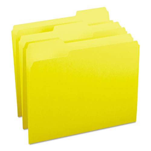12934 Reinforced 1/3-Cut Tab 100 per Box Smead File Folder Yellow Letter Size 