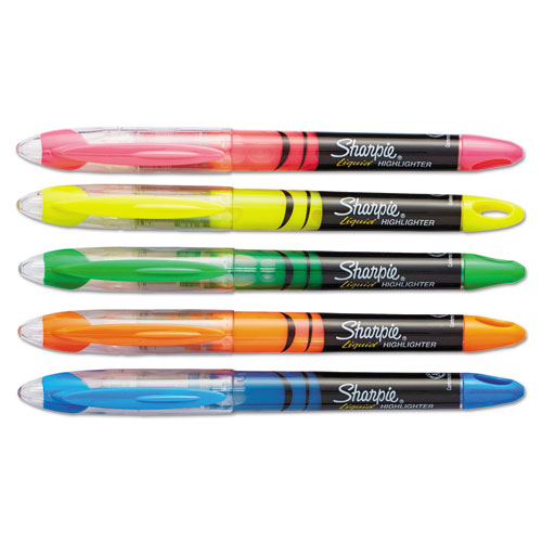Sharpie 24555 Accent Sharpie Pen-Style Highlighter 5-Pack Assorted Colors