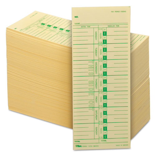 3 1/2 x 8 1/2 500/Box Weekly Two-Sided Tops Time Card for Pyramid Model 331-10 
