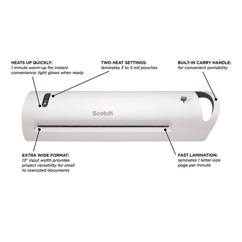 1-Minute Warm-up Extra Wide 13-Inch Input Scotch Advanced Thermal Laminator - Limited Edition TL1302VP 