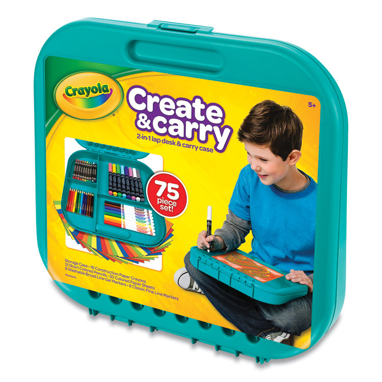 Crayola Lap Desk & Carry Case, 2-in-1, 75 Piece set!