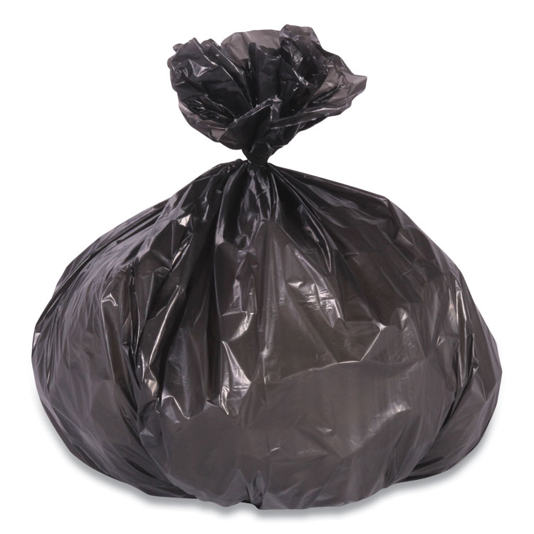 7 Gallon Black Regular Duty Trash Bags - 0.35 Mil