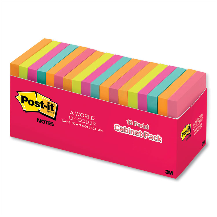 Post-it® Notes, 3 in. x 3 in., Poptimistic Collection, Lined, 6 Pads/Pack