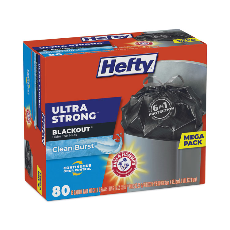 Hefty Ultra Strong Tall Kitchen Drawstring Trash Bags - 80 count