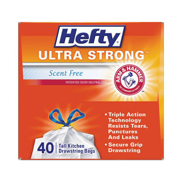 Hefty Ultra Strong Blackout Kitchen Trash Bags - 13 Gallon, 40 Count