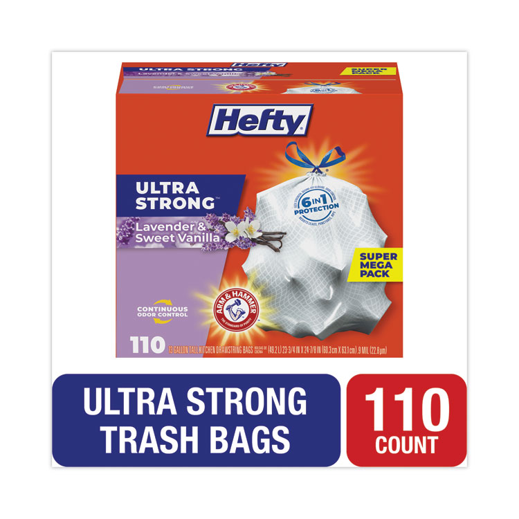 Webster 1DK200 13 Gallon White Drawstring Garbage Bags