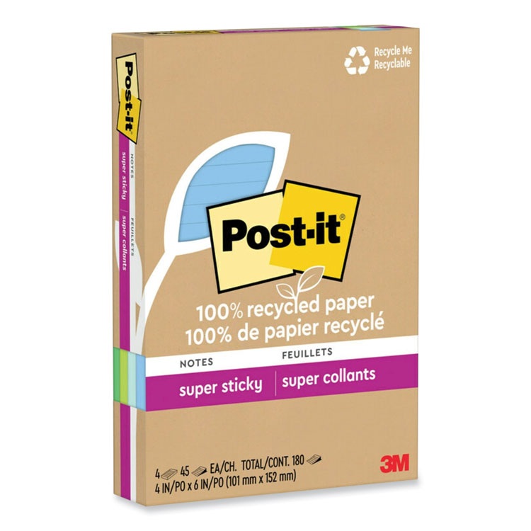 Post-it 4 x 4 Ruled Super Sticky Notes