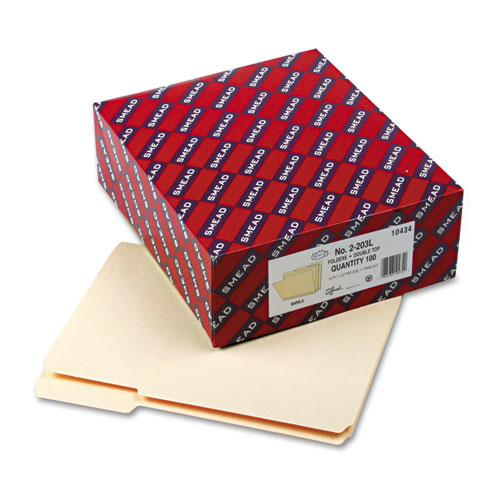 Letter Size Manila Smead WaterShed File Folder 100 Per Box 10314 Reinforced 1/3-Cut Tab 