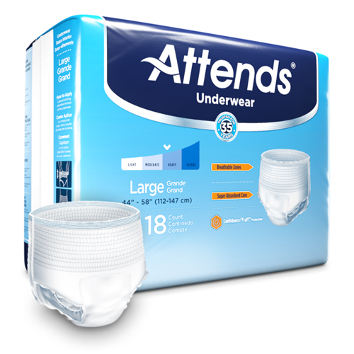 Attends Moderate Absorbency Protective Underwear, Large, 18/PK ...
