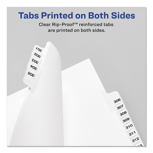AVE01330 - Avery - Preprinted Legal Exhibit Side Tab Index Dividers, Avery Style, 25-Tab, 1 to 25, 11 x 8.5, White, 1 Set, (1330)