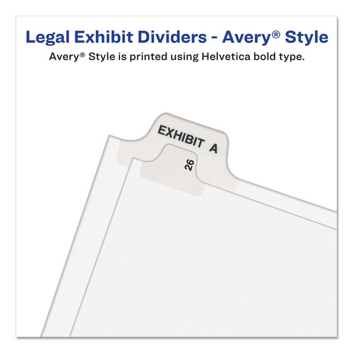 AVE01330 - Avery - Preprinted Legal Exhibit Side Tab Index Dividers, Avery Style, 25-Tab, 1 to 25, 11 x 8.5, White, 1 Set, (1330)