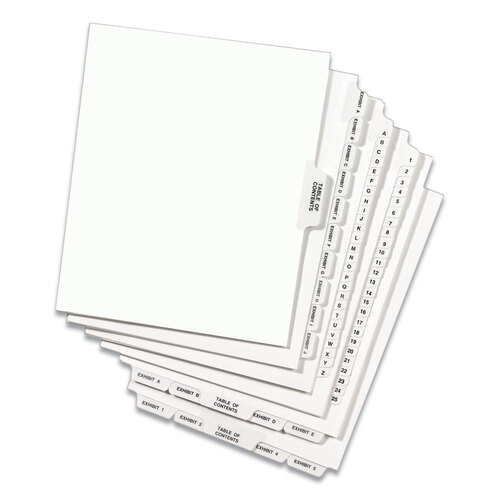 AVE01330 - Avery - Preprinted Legal Exhibit Side Tab Index Dividers, Avery Style, 25-Tab, 1 to 25, 11 x 8.5, White, 1 Set, (1330)