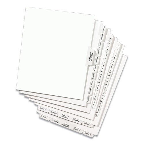 AVE01333 - Avery - Preprinted Legal Exhibit Side Tab Index Dividers, Avery Style, 25-Tab, 76 to 100, 11 x 8.5, White, 1 Set, (1333)