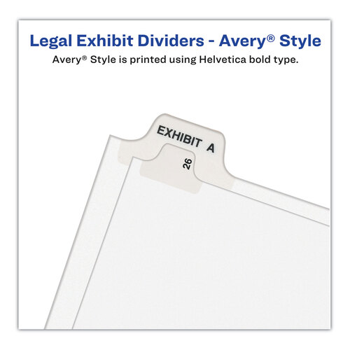 AVE01337 - Avery - Preprinted Legal Exhibit Side Tab Index Dividers, Avery Style, 25-Tab, 176 to 200, 11 x 8.5, White, 1 Set, (1337)