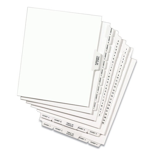 AVE01400 - Avery - Preprinted Legal Exhibit Side Tab Index Dividers, Avery Style, 26-Tab, A to Z, 11 x 8.5, White, 1 Set, (1400)