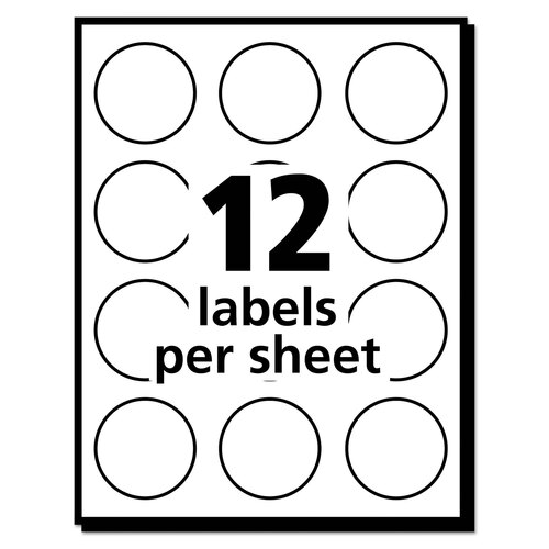 AVE05410 - Avery - Removable Multi-Use Labels, Inkjet/Laser Printers, 1&quot; dia, White, 12/Sheet, 50 Sheets/Pack, (5410)