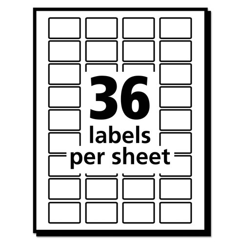 AVE05418 - Avery - Removable Multi-Use Labels, Inkjet/Laser Printers, 0.5 x 0.75, White, 36/Sheet, 28 Sheets/Pack, (5418)