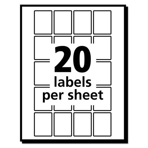 AVE05428 - Avery - Removable Multi-Use Labels, Inkjet/Laser Printers, 1 x 0.75, White, 20/Sheet, 50 Sheets/Pack, (5428)