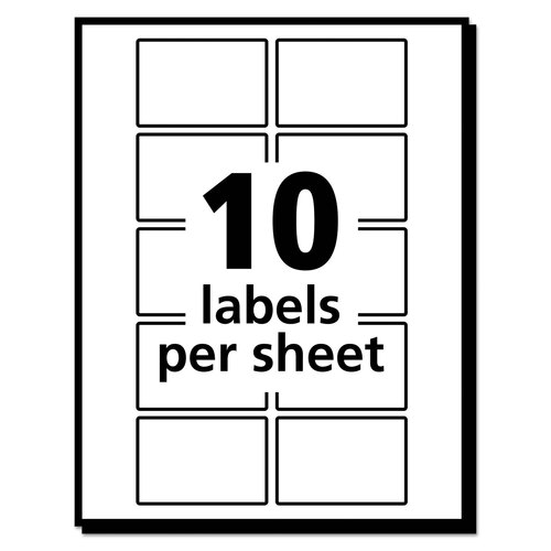 AVE05434 - Avery - Removable Multi-Use Labels, Inkjet/Laser Printers, 1 x 1.5, White, 10/Sheet, 50 Sheets/Pack, (5434)