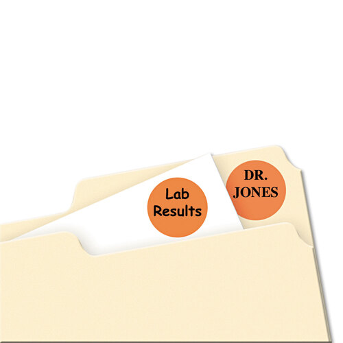 AVE05465 - Avery - Printable Self-Adhesive Removable Color-Coding Labels, 0.75&quot; dia, Orange, 24/Sheet, 42 Sheets/Pack, (5465)