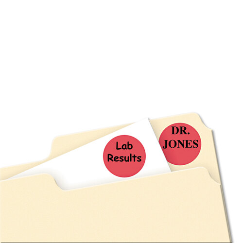 AVE05466 - Avery - Printable Self-Adhesive Removable Color-Coding Labels, 0.75&quot; dia, Red, 24/Sheet, 42 Sheets/Pack, (5466)